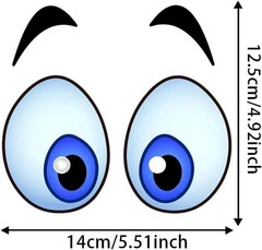 2-Pack 5.51″x4.92″ Cartoon Eye Decals for Car, Truck, Motorcycle, Laptop, Window