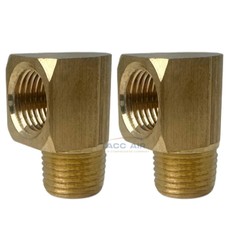 2 Pack 1/8″ NPT Brass Street Elbow 90 Degree Pipe Thread Fitting Male Female