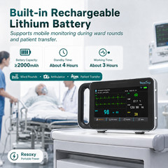7″ Handheld Patient Monitor Vital Signs Monitor ECG/NIBP/TEMP/RESP/SPO2/PR