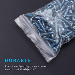 400PCS Small Resealable Plastic Bags With Labels – Assorted Sizes for Storage an