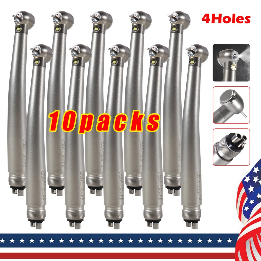 10X Dental Fiber Optic LED E-generator high speed handpiece 2 Holes/4 Holes
