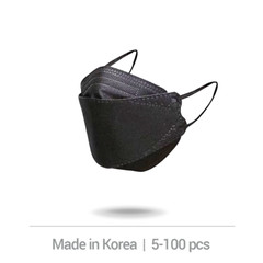 10/50/100 BLACK KF94 Disposable Face Masks 4 Layers Filters 95%+ PFE & BFE KN95