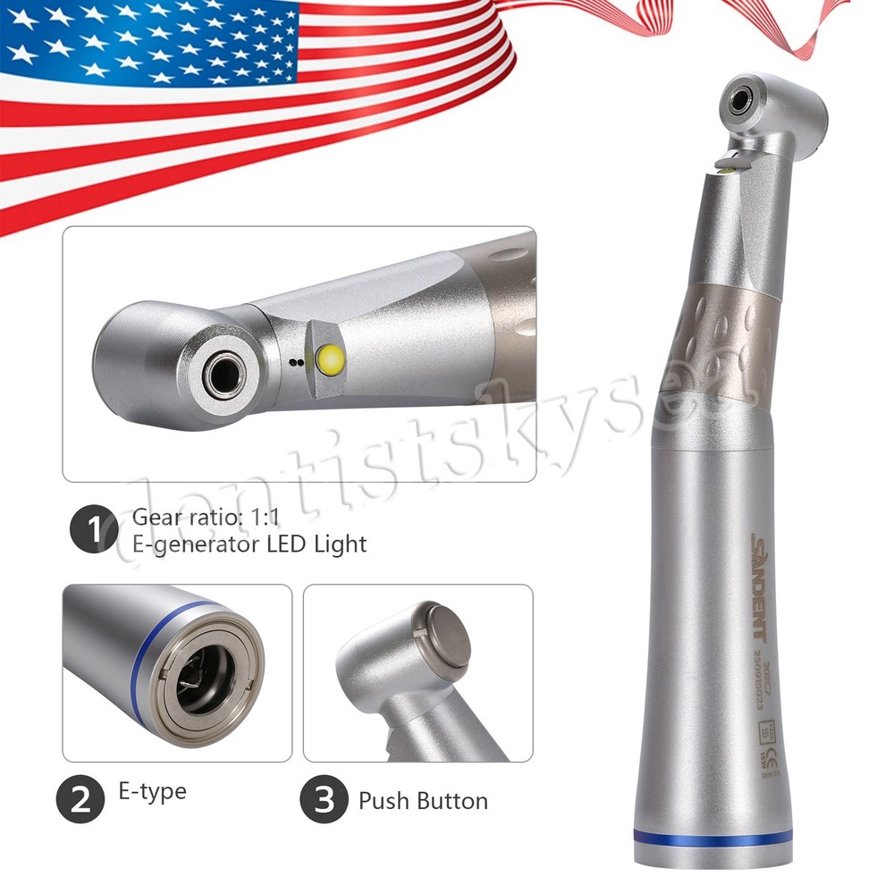 LED Contra Angle Fiber E-generator Low Speed Handpiece Dental DT