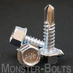 #12 Tek Screws – Indent HWH Hex Washer Head Unsloted Zinc #3 Point Self Drilling