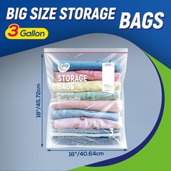 10PCS 3 Gallon Zipper Lock Storage Bags,16″x18″,Reusable Extra Large