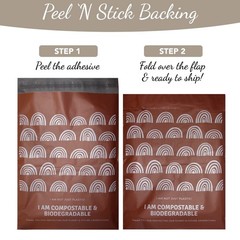 10 inches x 13 inches Compostable Mailers (50 Pack) Biodegradable Boho Design…