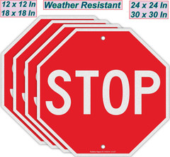 Stop sign 18×18 30×30 24×24 street authentic Reflective Road signs metal 12x12in