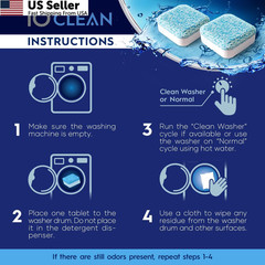 iO CLEAN Washing Machine Cleaner Descaler Tablets, 24 1 Count (Pack of 24)