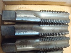 Lot of 9 Vintage Greenfield Taps 3x 1-1/2 6 NC, 3x 1-1/4 7 NC & 3x 1-1/8 7 NC