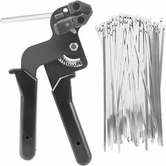 Stainless Steel Zip Ties Gun Kit Cable Tie Tool With 200pcs Metal Zip Ties