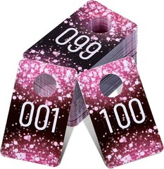 100 Pieces Live Plastic Number Tags Consecutive Reusable Normal and Mirrored …