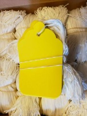 1000 Blank Yellow Strung Merchandise Price Tags Retail String Coupon Label Large