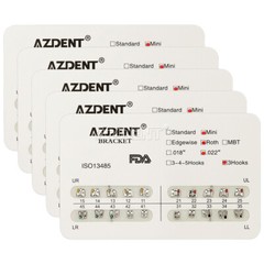10 X Dental Ortho Brackets Mini/Standard MBT/Edgewise/Roth 018/022 3/345Hooks