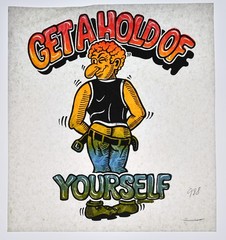 Original VINTAGE 1970s Heat Transfer | Get a Hold of Yourself Cartoon