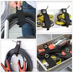 Zkptops 10Pcs Extension Cord Holder 5.5 x 2 x 0.25 inches, Black (10 Pieces)