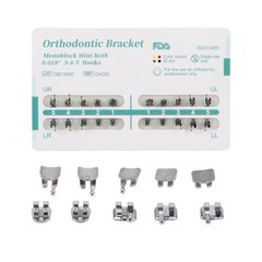 Dental Orthodontic Brackets Braces Mini MBT Roth.022 Hook 345 /NITI Arch Wires