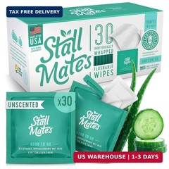 Stall Mates – Flushable Wipes, Individually Wrapped, Travel Friendly, Unscented