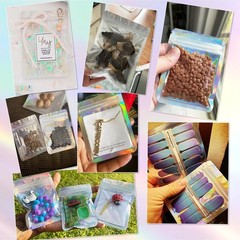 Holographic Bags 100pcs Mylar Bags 3×4 inches Resealable Bag with Party Favor…