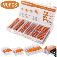 90Pcs For Wago 221 Lever Nuts Compact Splicing Wire Connectors – 2/3/5 Terminal