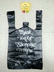 Black Thank You Plastic T-Shirt Bags 1/8 Retail Shopping Bags 10″ x 5″ x 18″