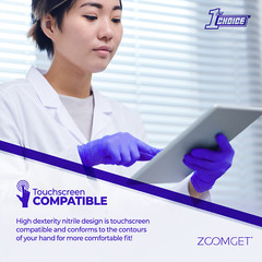 1st Choice Indigo Nitrile Disposable Exam/Medical Gloves 3 Mil, Latex-Free, 1000
