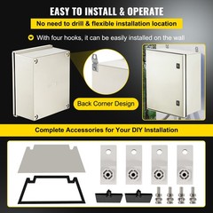 Uimoso Fiberglass Electrical Enclosure Box 19.7×15.7×7.9 in Wall Mount