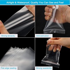 100PCS 3×4″ 2Mil Reclosable Zipper Poly Bags Clear Plastic Storage Bags