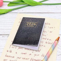 Mogoostry 2026 Pocket Planner Mini Weekly Planners 3 x 4 Starlight Black Leat…