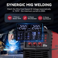 ARCCAPTAIN MIG Welder 250A 6 in 1 Aluminum MIG/Stick/Lift TIG & Welding Helmet🔥