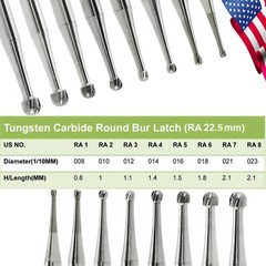 Dental Carbide Round Burs Length Latch Burs Low Speed CA RA 1 2 3 4 5 6 7 8 ty