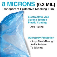 MAXIFILM 16ft x 350ft Roll of Blue Overspray Paintable Masking Plastic Sheeting