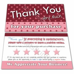 100 Thank You For Your Purchase Order Cards for eBay Poshmark Etsy Seller Notes