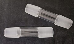 2 pc. 3″- Handmade 18mm male to 18mm male glass Adapter + 5 screens FREE #C3
