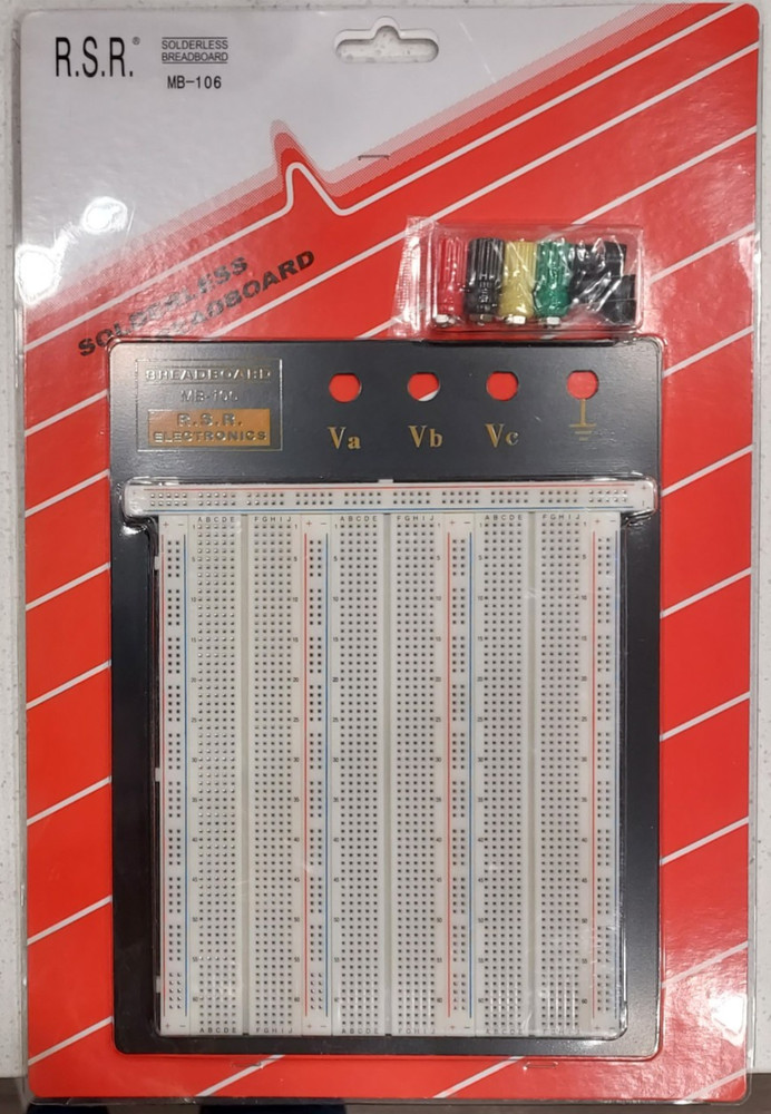 RSR Electronics MB-106 Solderless Breadboard w/Power Binding Posts ~2400 Tie Pts