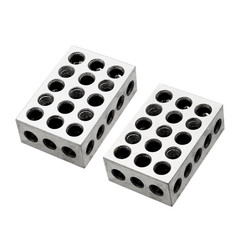 Pair of Ultra-Precision 1 X 2 X 3-Inch Parallel Blocks Set 23 Holes 0.0001 Preci