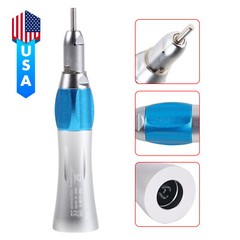 Low Speed Straight Handpiece Air Motor 2Holes 4 Holes Low Speed Silver Dental