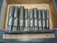 Lot of 9 Vintage Greenfield Taps 3x 1-1/2 6 NC, 3x 1-1/4 7 NC & 3x 1-1/8 7 NC