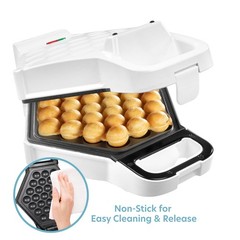 Bubble Waffle Maker- Electric Nonstick Hong Kong Egg Waffler Iron Griddle w Read
