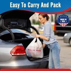 2000 Thank You T-Shirt Bags 12″ x 6.5″ x 21″, Plastic Grocery Shopping Bags