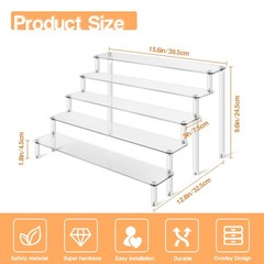 Acrylic Risers Display Stand for Action Figures, 5 Tier Clear Display Collect