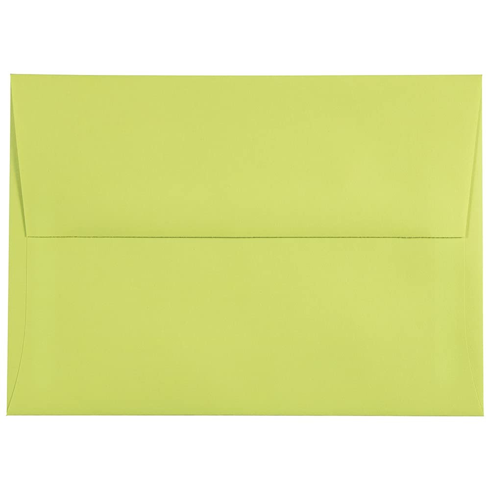 Jam Paper A7 Colored Invitation Envelopes – 5 1/4 X 7 1/4 – Ultra Lime Green –