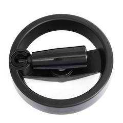 heyous Foldable Handwheel Spoke Hand Wheel with 12mm*125mm, slot 4mm, Black