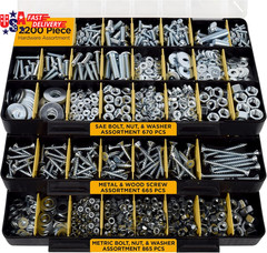 2251 Piece Hardware Assortment Kit with Screws, Nuts, Bolts & Washers (3 Trays)…