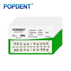 POPDENT Dental Orthodontic Metal Brackets MIM MBT/ROTH 022/018 345H Monoblock