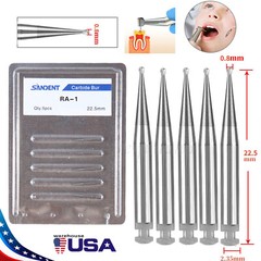 5Pcs Dental Round Carbide Bur for Slow Speed Latch Type RA 1# – 8# Burs