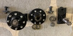 8 x 6.5 Lug 8000LB Shipping Container Wheels, Bolt-on Spindle Kit NEW