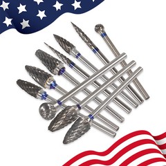 Tungsten Carbide Cutter HP Kit Dental Beauty Burs Lab Drill Polisher Tool 10 Pcs