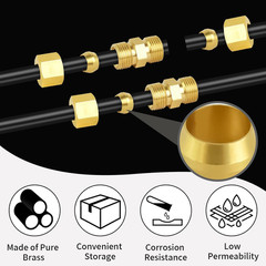 Brass Compression Ferrules Kit – 50 Pieces 3/8 Inch Inch 50 pcs