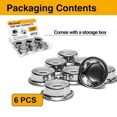 6PCS 5/8” Push Nuts Axle Cap, Push on Pushnut Spring Steel Permanent Washer Cap