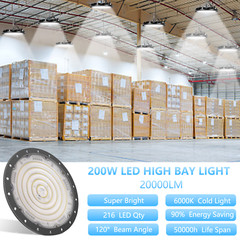 10Pack 200W Led UFO High Bay Light Industrial Commercial Factory Warehouse Light